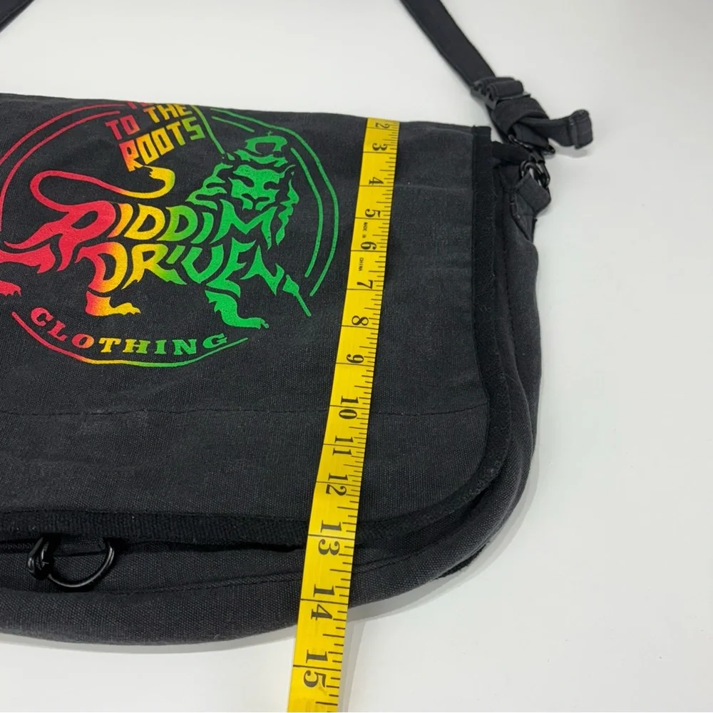 Riddim driven “true to the roots” Rasta lion Jamaican Reggae messenger bag